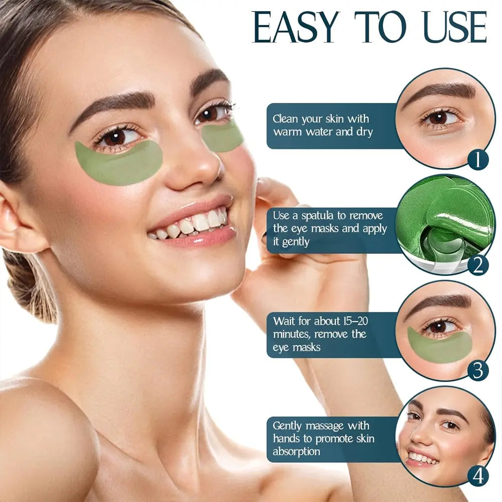 4-In-1 Aloe Vera Collagen Eye Treatment Mask, Eye Bag Remover - Rich in Collagen, Glycerin, This Long-Lasting Moisturizing Formula Reduces Eye Bags, Dark Circles, Fine Lines, and Puffiness. under Eye Patches