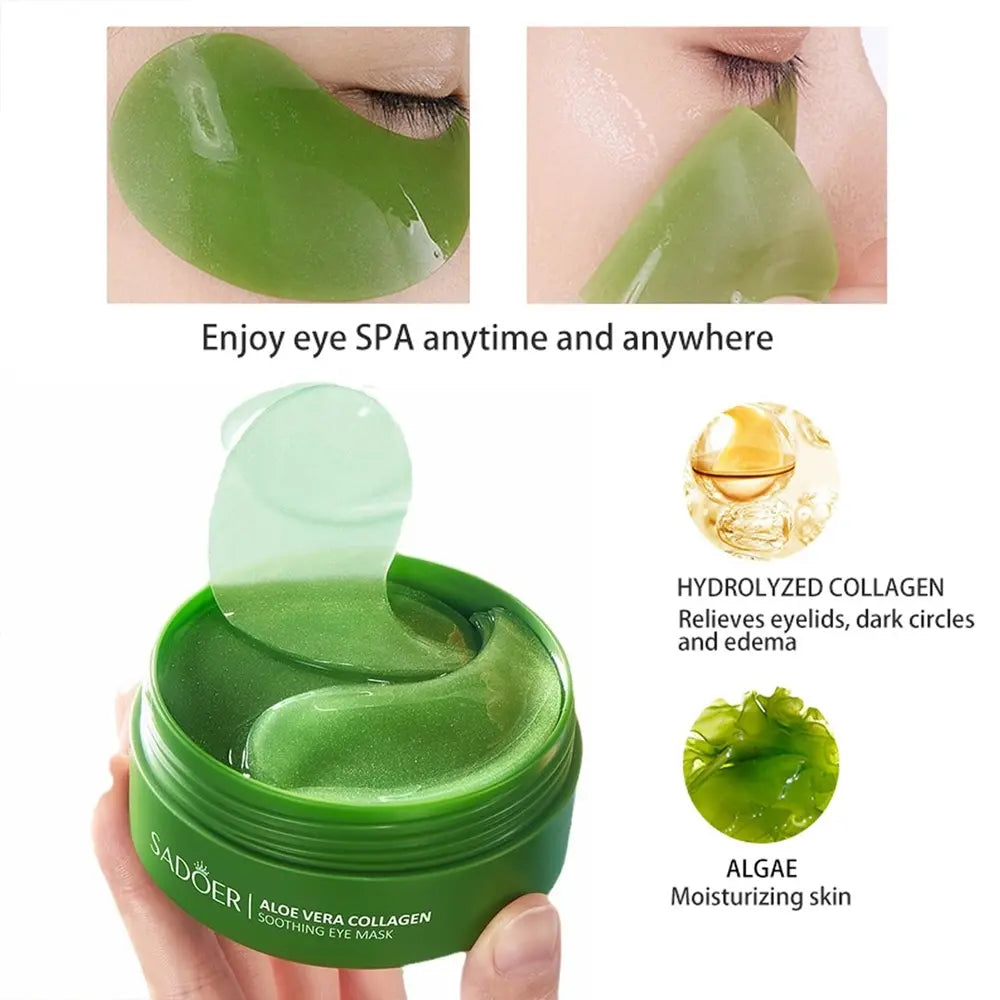 4-In-1 Aloe Vera Collagen Eye Treatment Mask, Eye Bag Remover - Rich in Collagen, Glycerin, This Long-Lasting Moisturizing Formula Reduces Eye Bags, Dark Circles, Fine Lines, and Puffiness. under Eye Patches