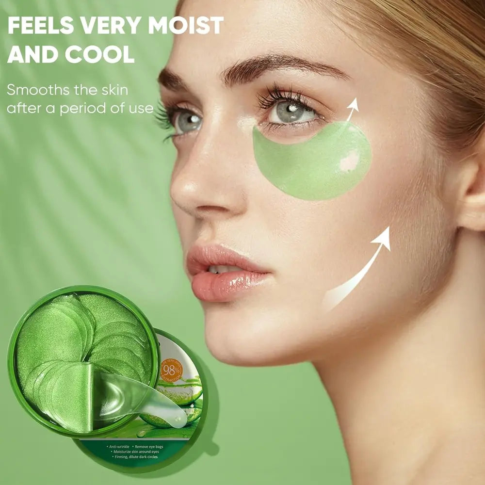 4-In-1 Aloe Vera Collagen Eye Treatment Mask, Eye Bag Remover - Rich in Collagen, Glycerin, This Long-Lasting Moisturizing Formula Reduces Eye Bags, Dark Circles, Fine Lines, and Puffiness. under Eye Patches