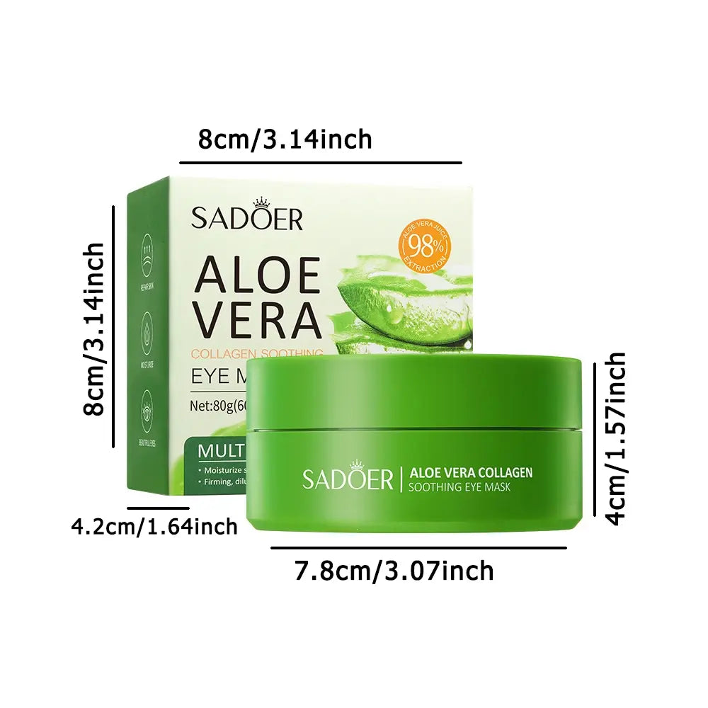 4-In-1 Aloe Vera Collagen Eye Treatment Mask, Eye Bag Remover - Rich in Collagen, Glycerin, This Long-Lasting Moisturizing Formula Reduces Eye Bags, Dark Circles, Fine Lines, and Puffiness. under Eye Patches